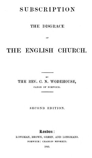 [Gutenberg 63735] • Subscription the disgrace of the English Church [2nd edition]